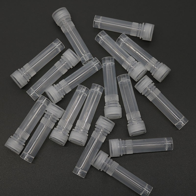 20x Small Plastic 1.5ml Small Vials Screw On Cap Clear Test Tube Mini Lab Bottle