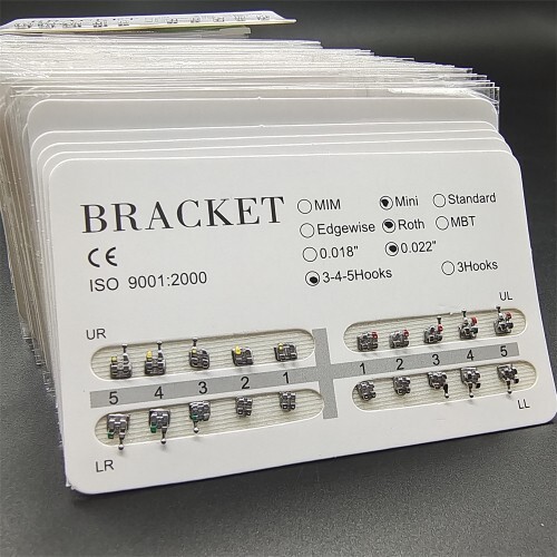 50 Packs Dental Orthodontic Brackets Braces Metal Mini Roth.022 Hooks 345