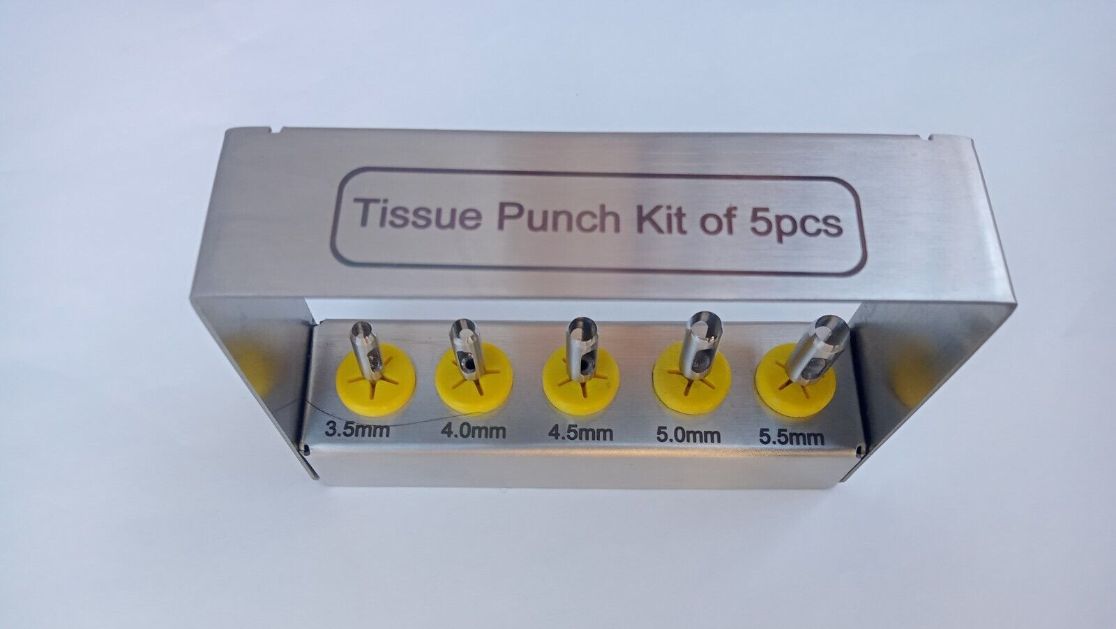 5 Pcs Dental Implant Tissue Punch Kit set Surgical Surgery With Box Holder