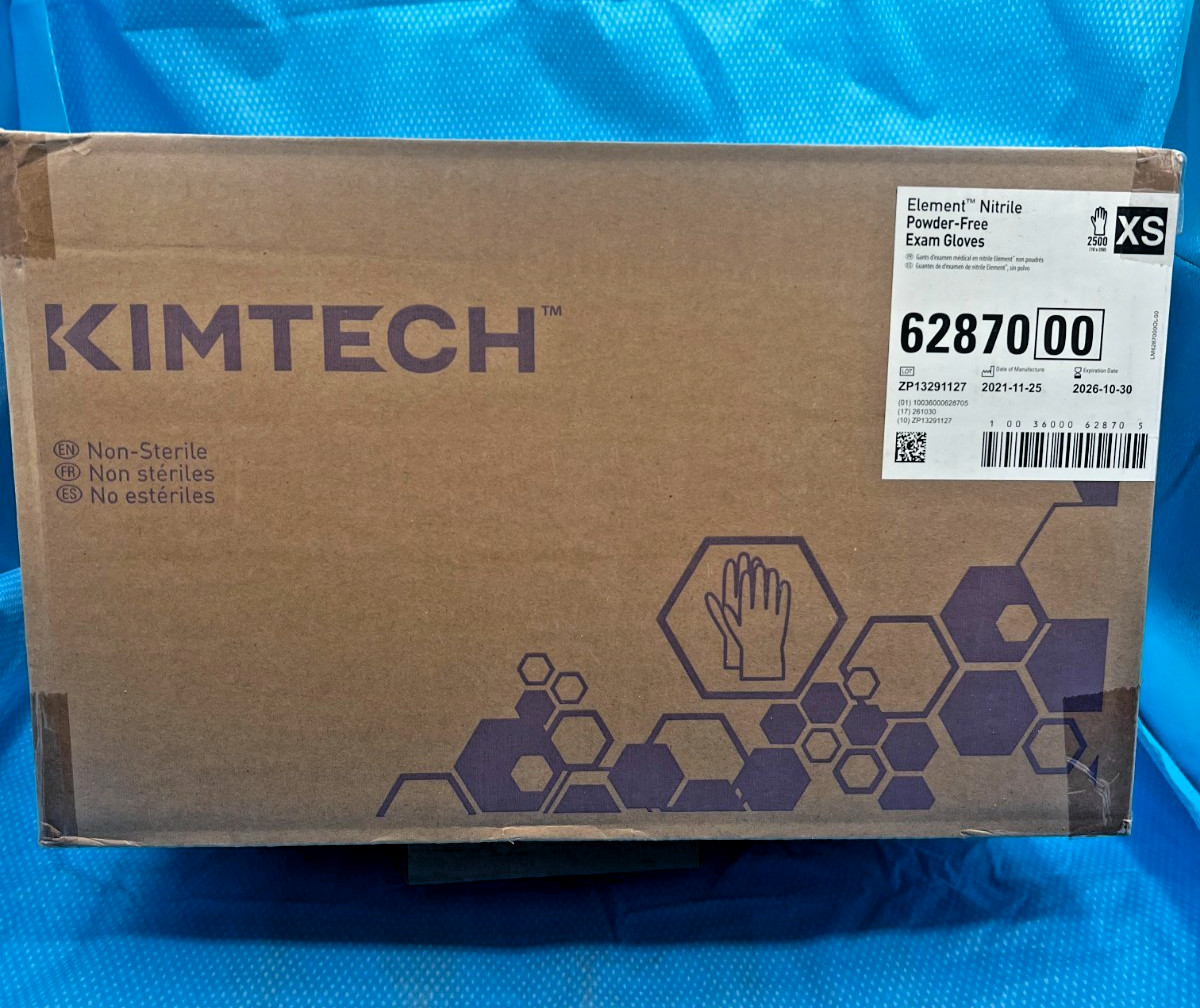 Kimtech Nitrile Powder-Free Exam Gloves XS Extra Small, 1 case 2500 gloves