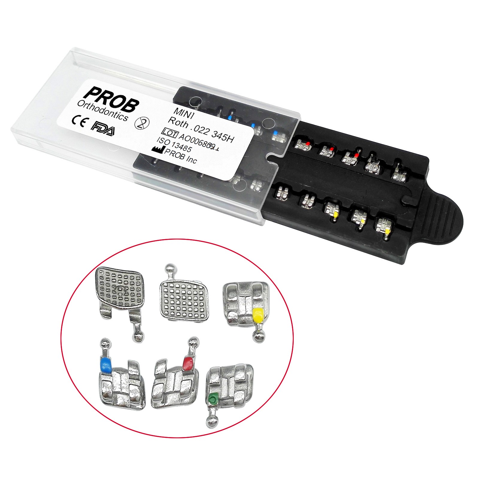 Dental Orthodontic Monoblock Bracket Braces Mini Roth/MBT 018/022 Hooks 3-4-5
