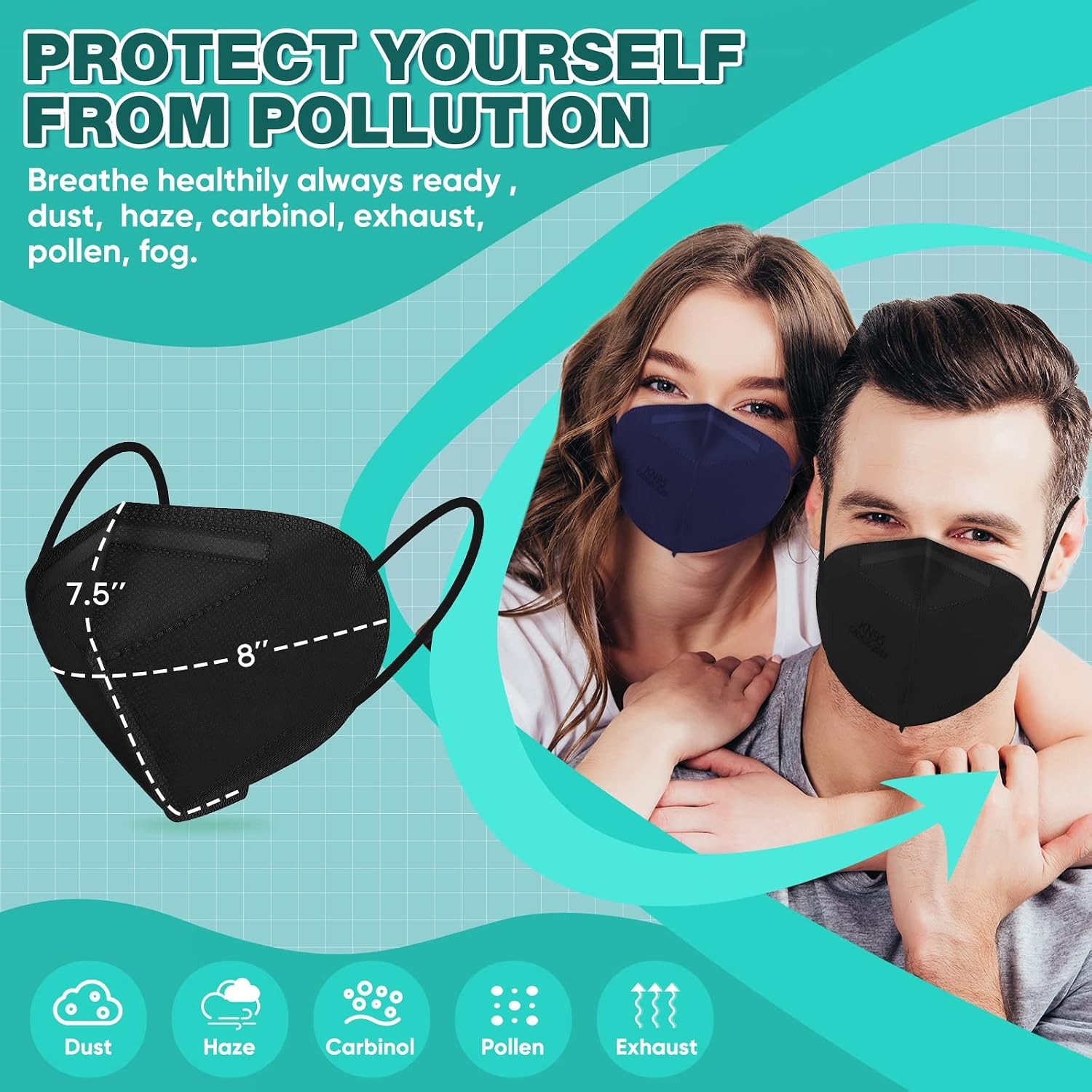 XDX KN95 Face Masks, Individually Wrapped Multicolor Face Masks for Men and Wome