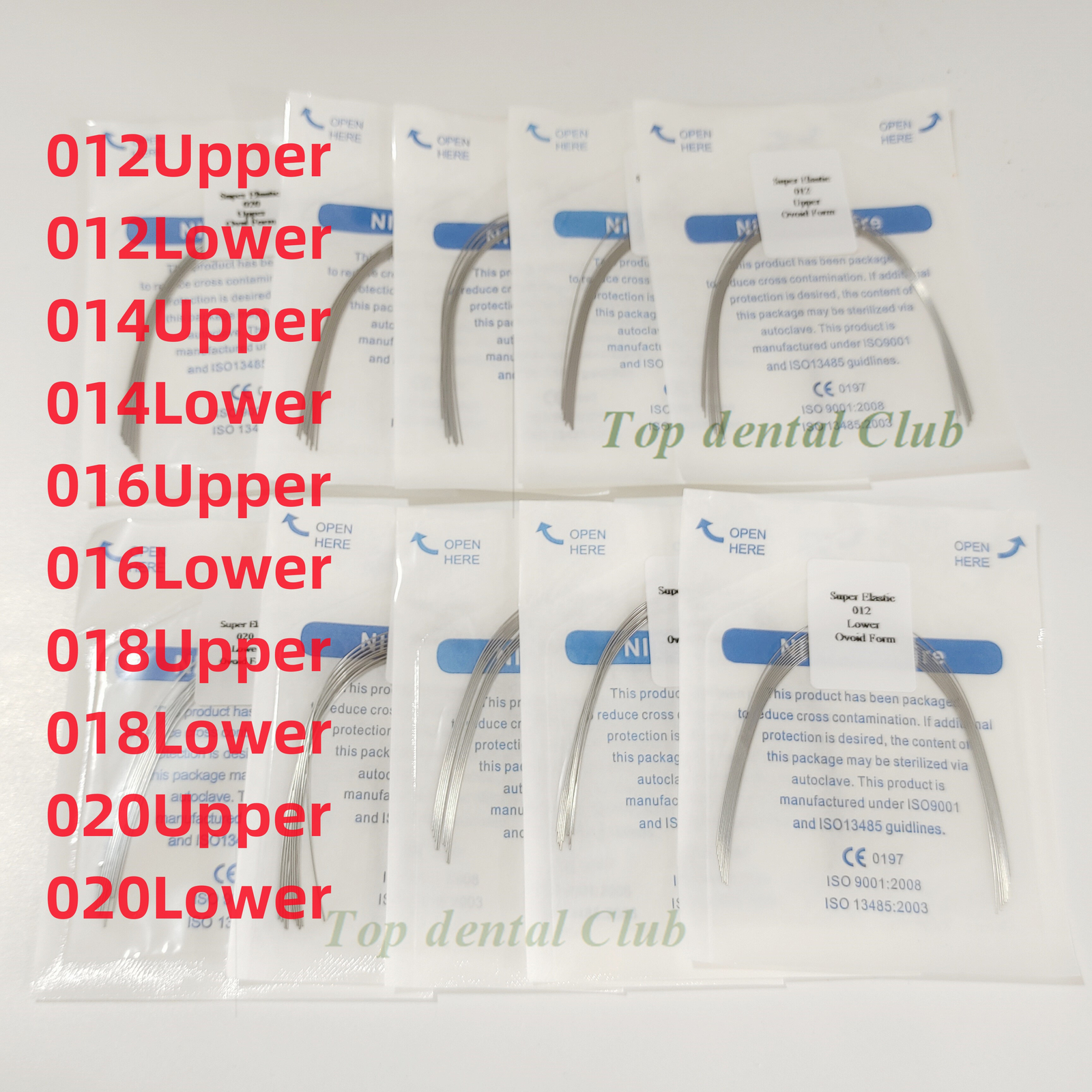 Dental Orthodontic Round Arch Wire Super Elastic Ovoid Form Size