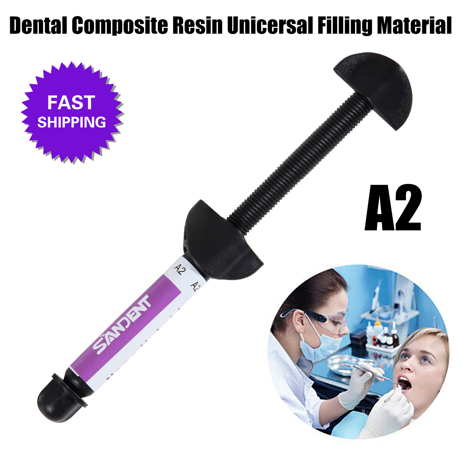SANDENT Light Cure Hybrid Composite Dental Resin – 4.5 g 001-001 A2 Cure NEW H
