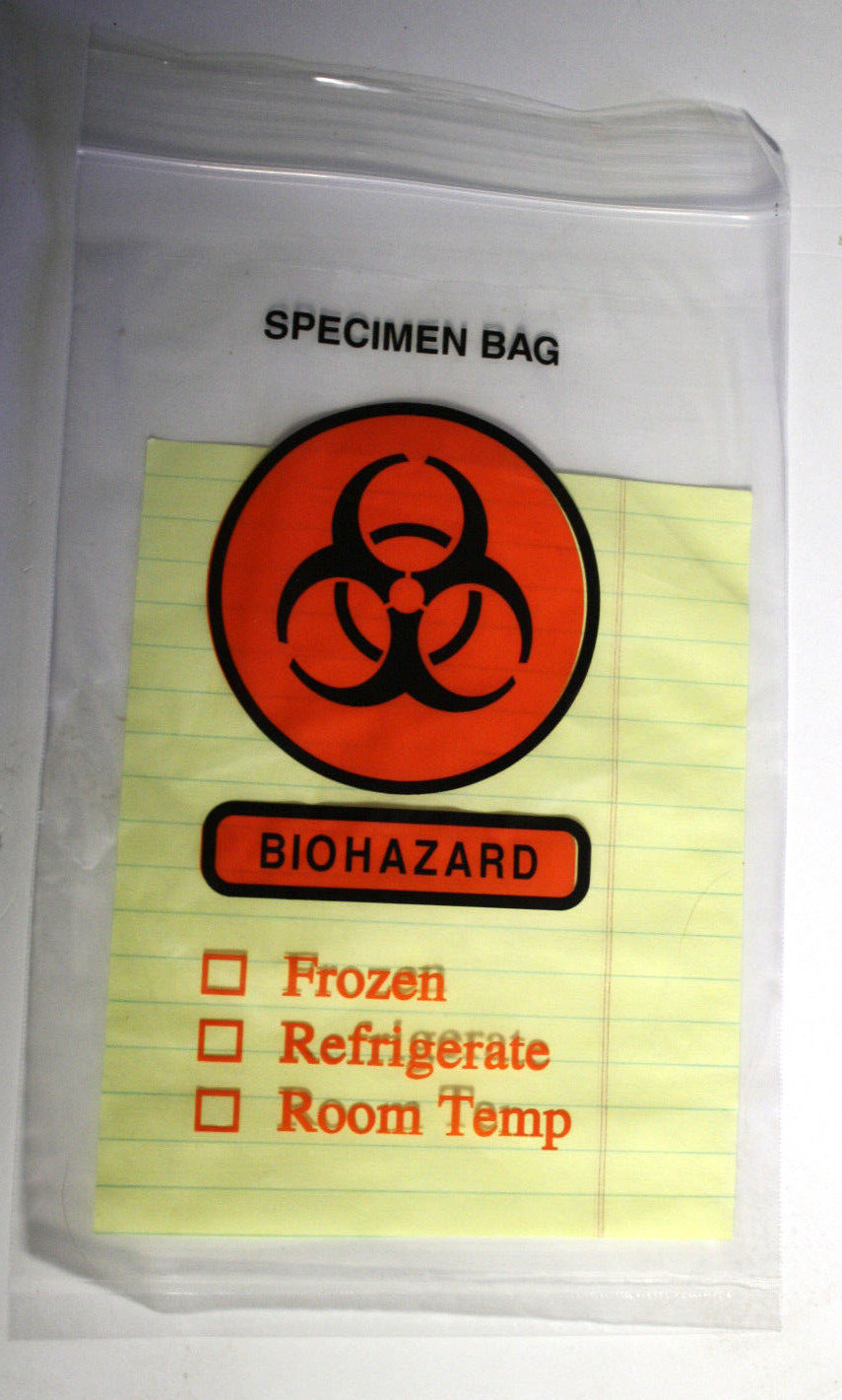 Biohazard Specimen Bags 25 or 50 ct Halloween Treat Candy Party Gag Gift 6×9