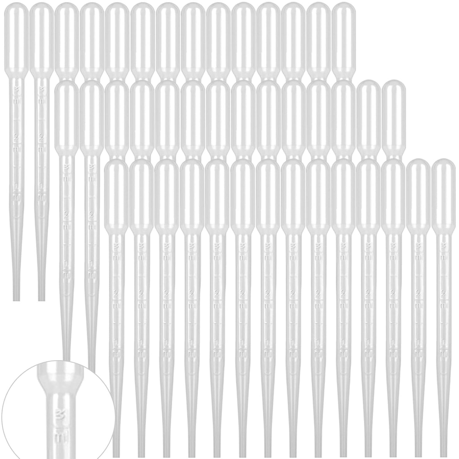 100 PCS 3ML Dropper Pipettes Essential Oil Transfer, Disposable Plastic Dropper