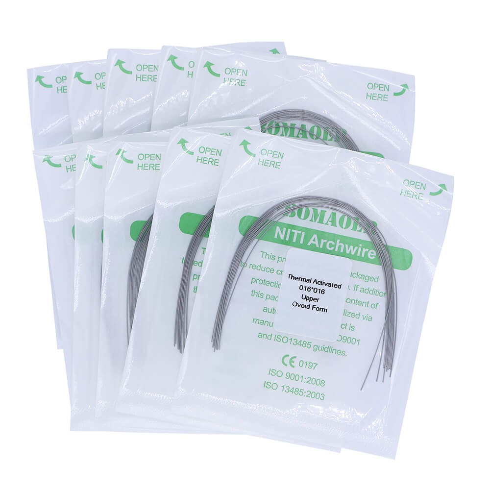 100×Dental Orthodontic Niti Thermal Activated Rectangular Arch Wires 16×16 Upper