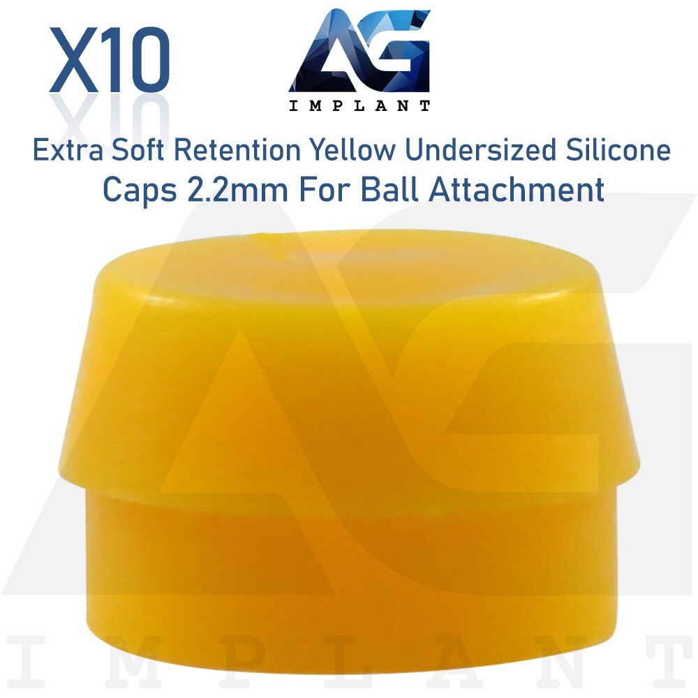 10 Extra Soft Undersized Silicone Caps 2.2mm Ball Attachment Dental Overdenture