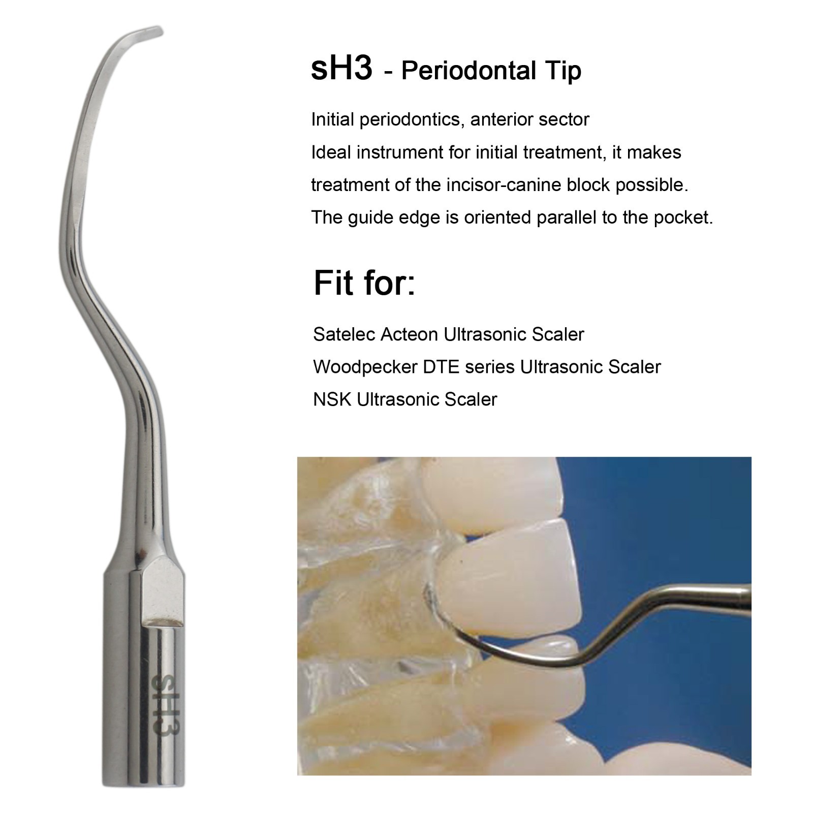 10PCS ACTEON H3 Tips Dental Ultrasonic Scaler Satelec Piezo Tips Periodontal