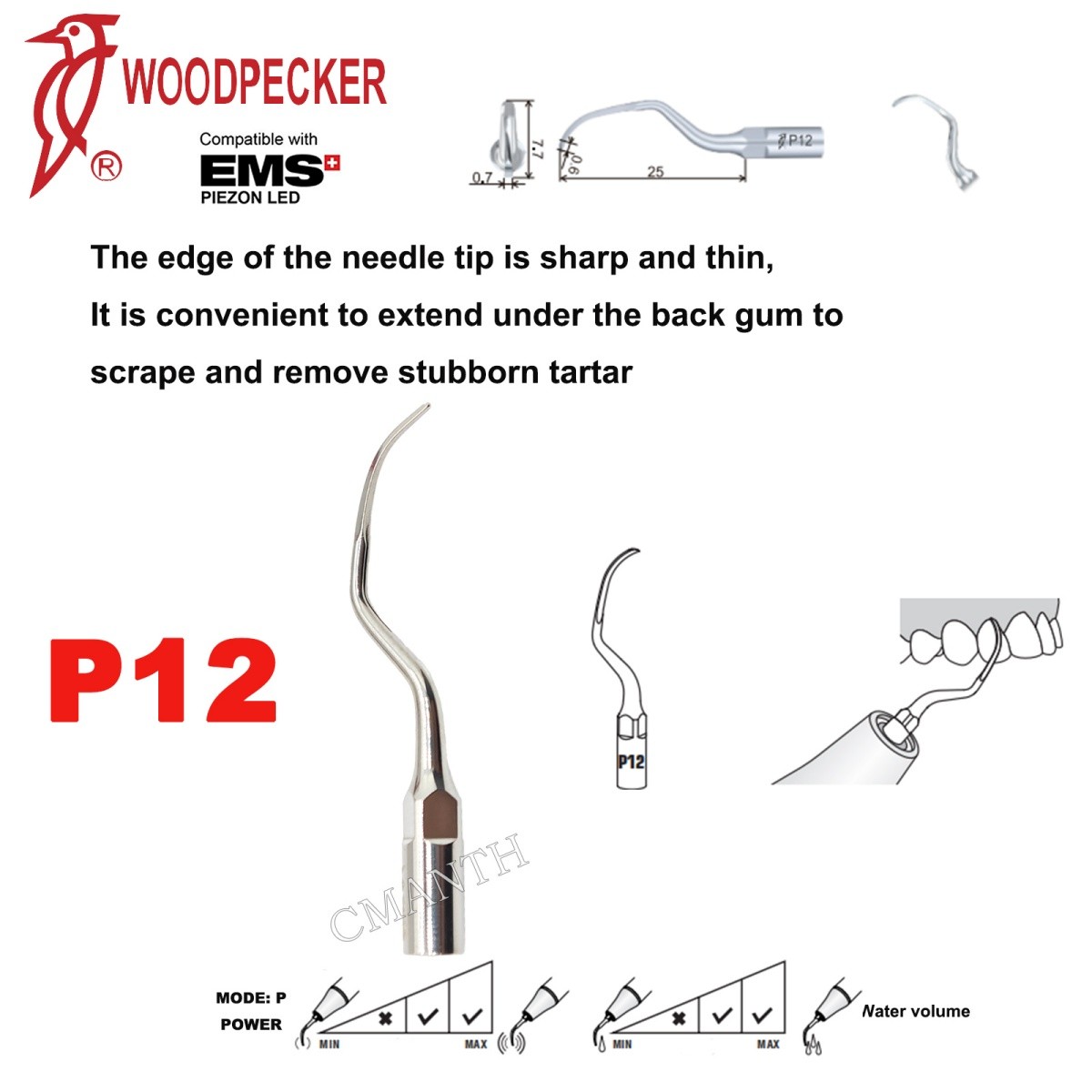 Woodpecker Dental Ultrasonic Scaler Tips P1-P33 Period Tips Fit EMS Scaler