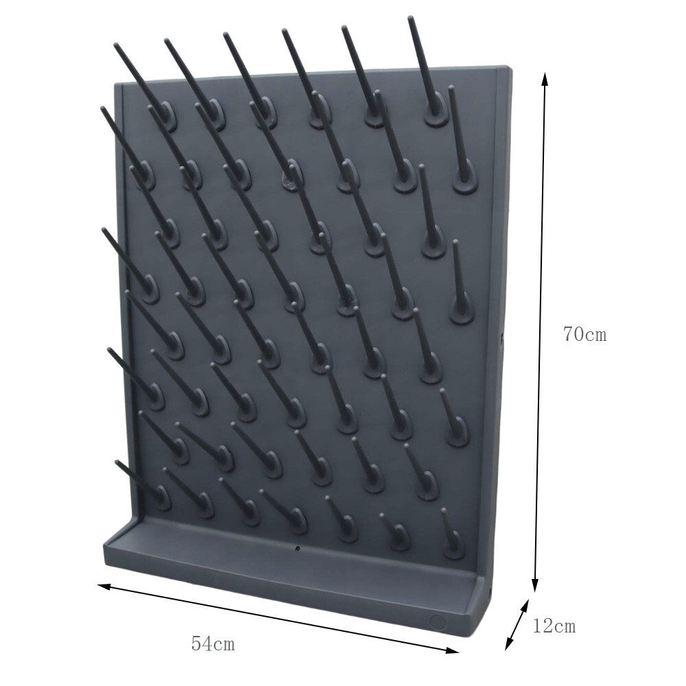 Detatchable 52-Pegs PP Drying Drip Rack Desk/Wall-mount for Test Tubes Flasks