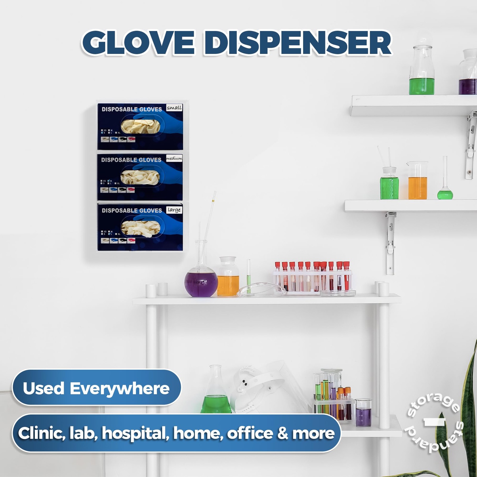 Triple Glove Holder Wall Mount Glove Dispenser – Disposable Glove Holder Wall…