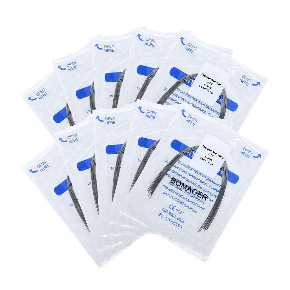 10 Packs Thermal Activated Niti Archwires Preformed Round & Oval 0.012 Upper