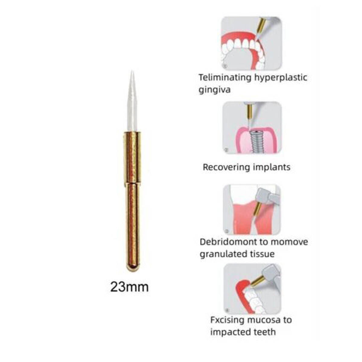 3PCS Dental Soft Tissue Trimmer Surgical Ceramic precise cuts 23mm Bur