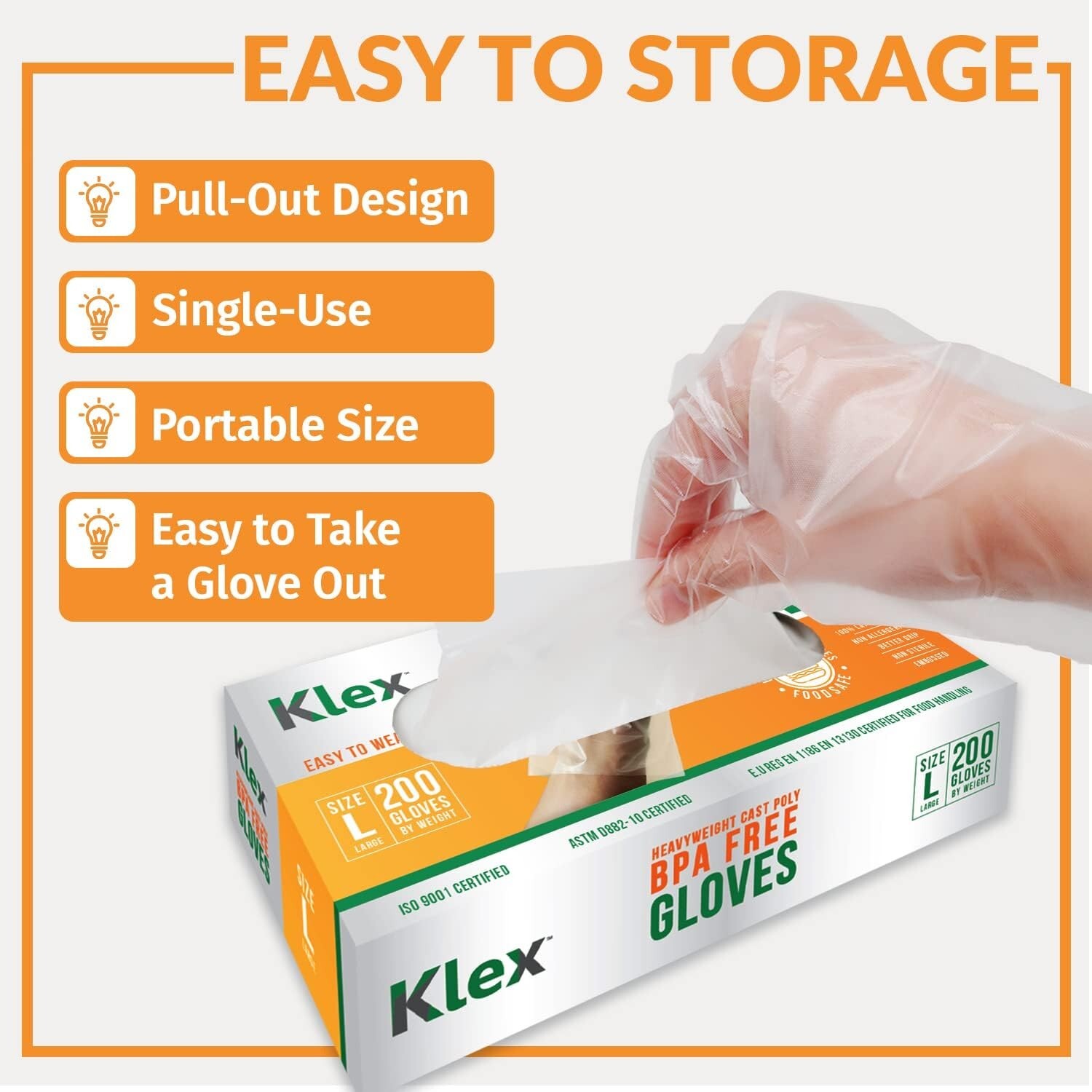 Ambidextrous Disposable Gloves – 1000 Pack, BPA Free & Durable for Food Handling