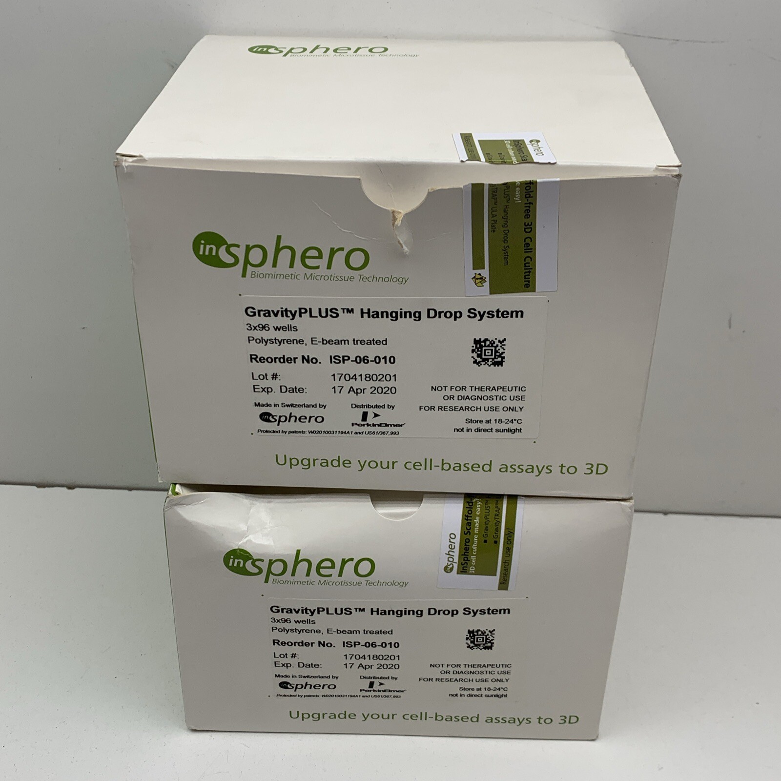 Lot of (4) InSphero ISP-06-010 Gravity Plus Hanging Drop System Plates 96Wells