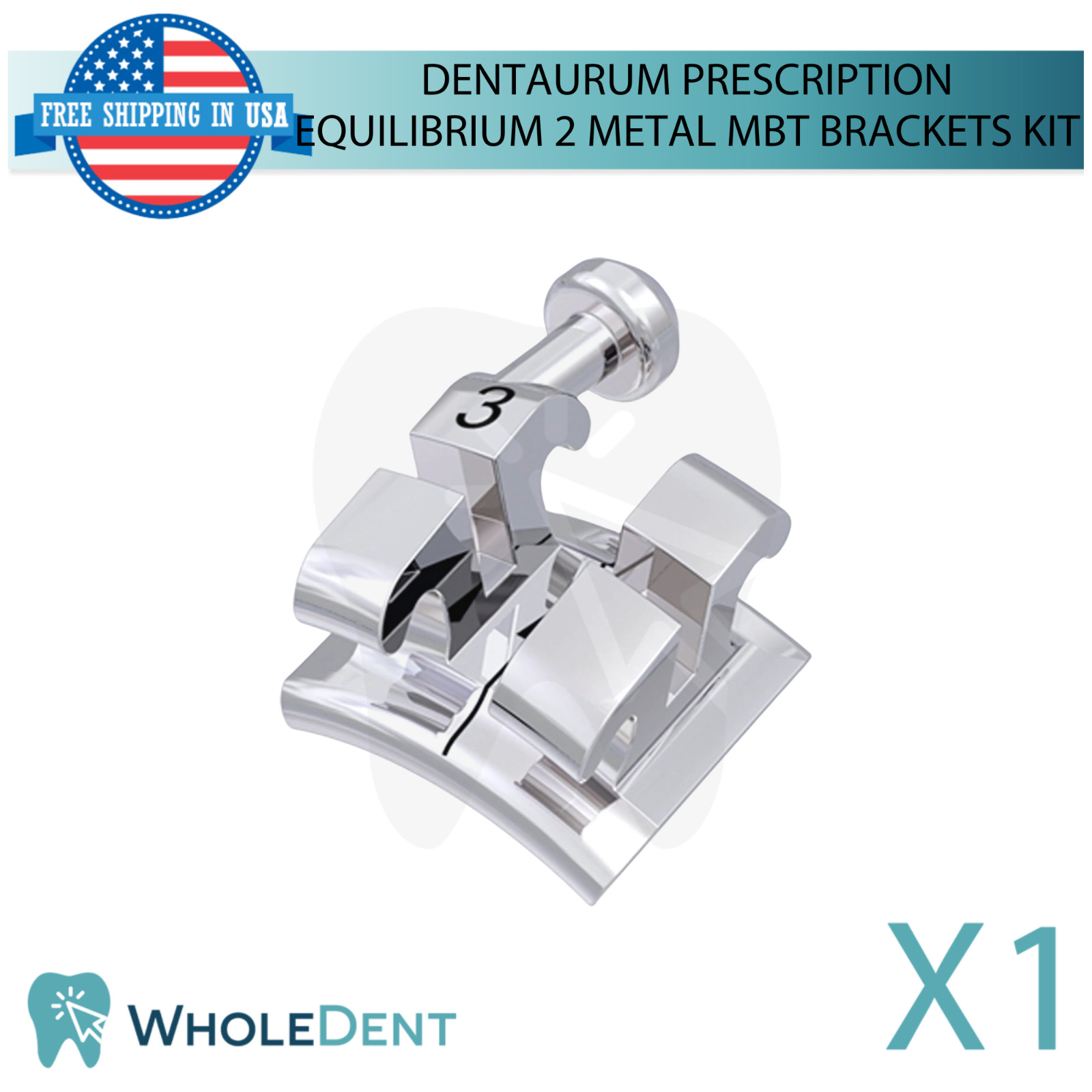 0rthodontic Dental Equilibrium 2 Metal Brackets Kit MBT Prescription 20pcs