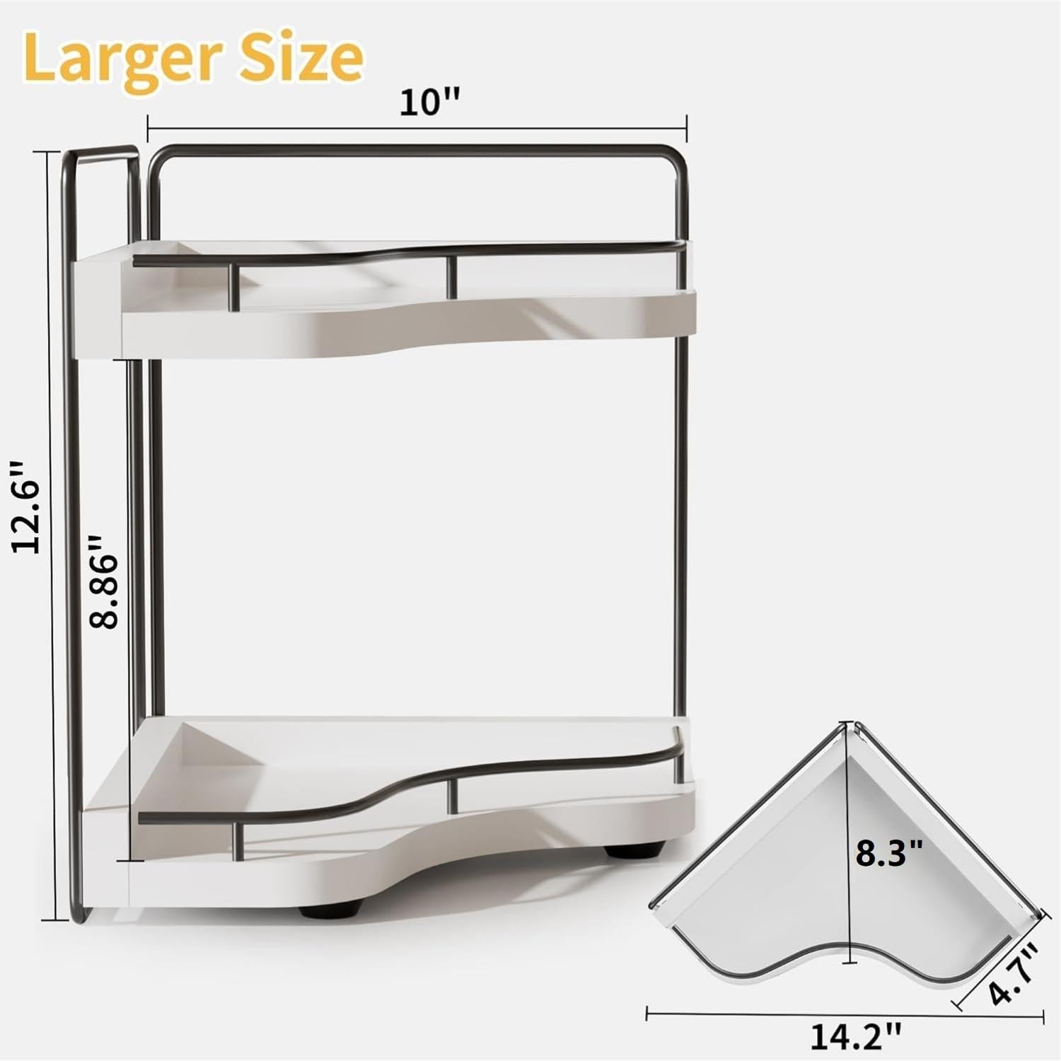 Aollewoiti 2-Tier Corner Bathroom Counter Organizer with Embedded Screw Holes, S