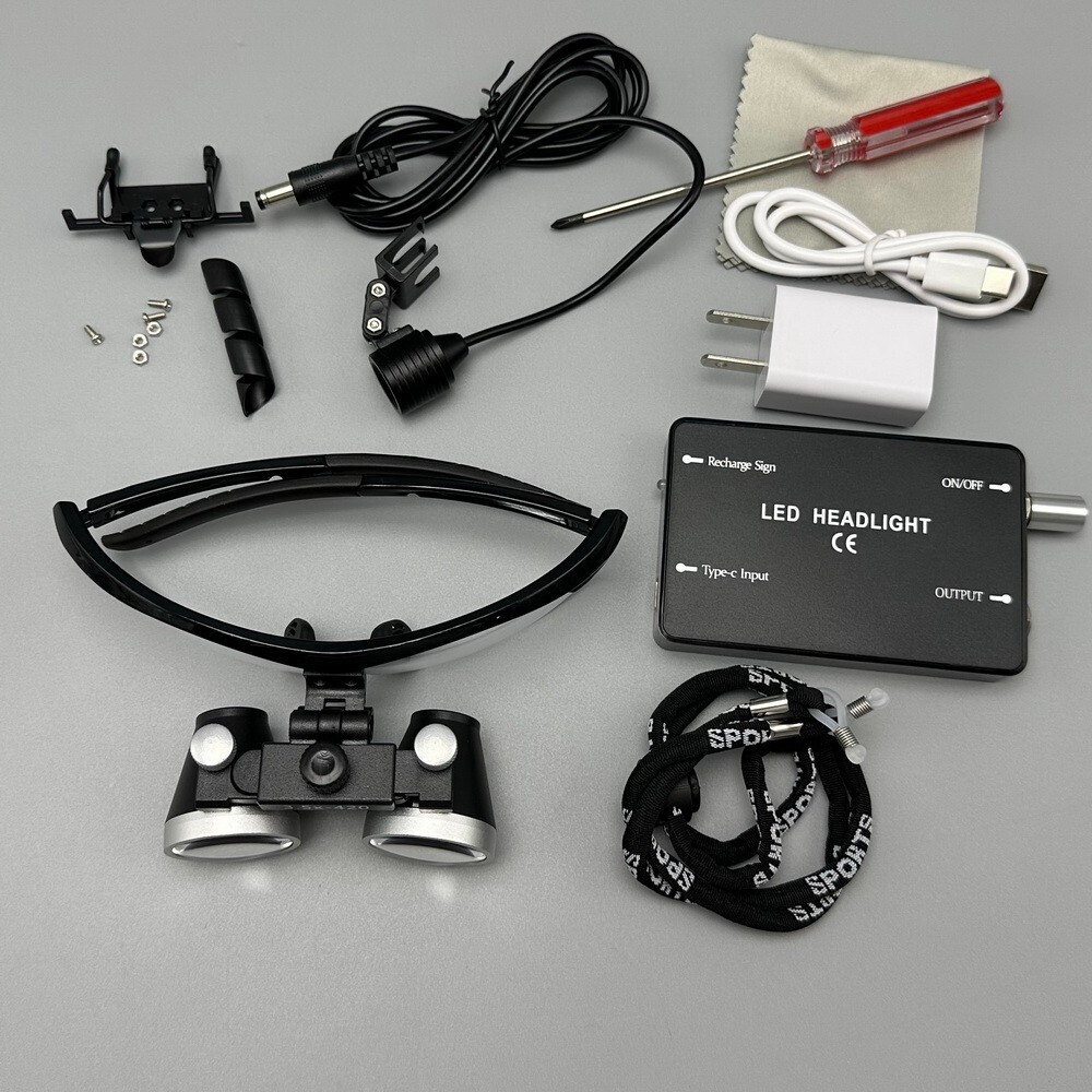 3.5X-420 Dental Binocular Loups Clip-on Magnifying Loupe for Glasses US/EU Plug
