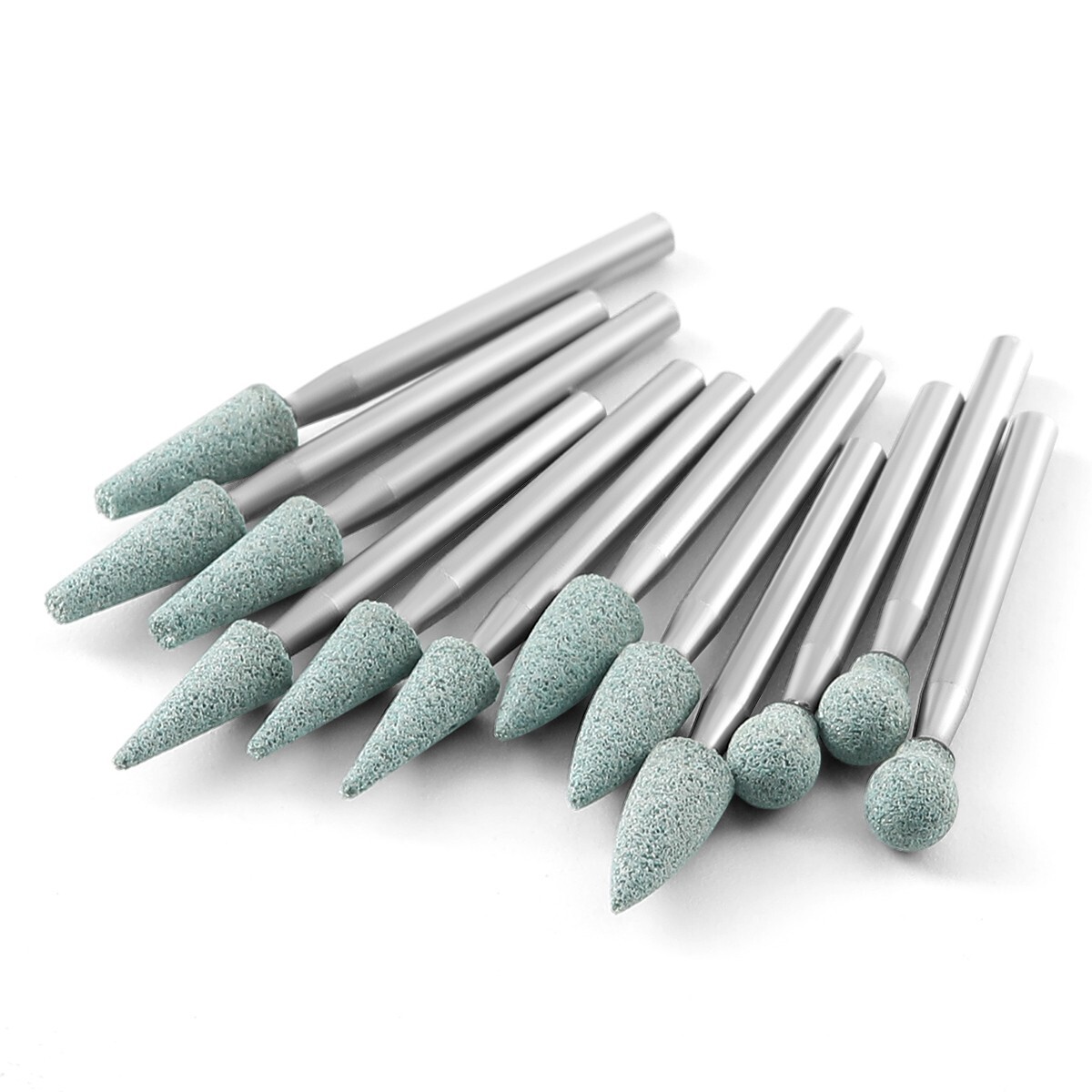12pcs Dental High Speed Green Stone Polishing Burs Coarse Grit FG Abrasion Burs