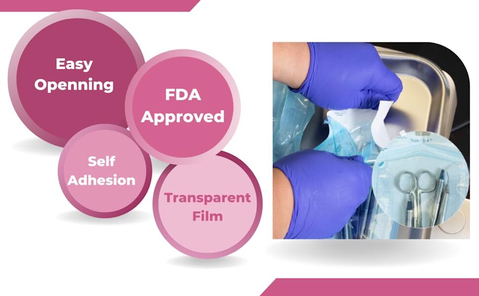 Self Seal Sterilization Pouches – Autoclave Sterilizer Bags 2.25″x 5″ Tattoo