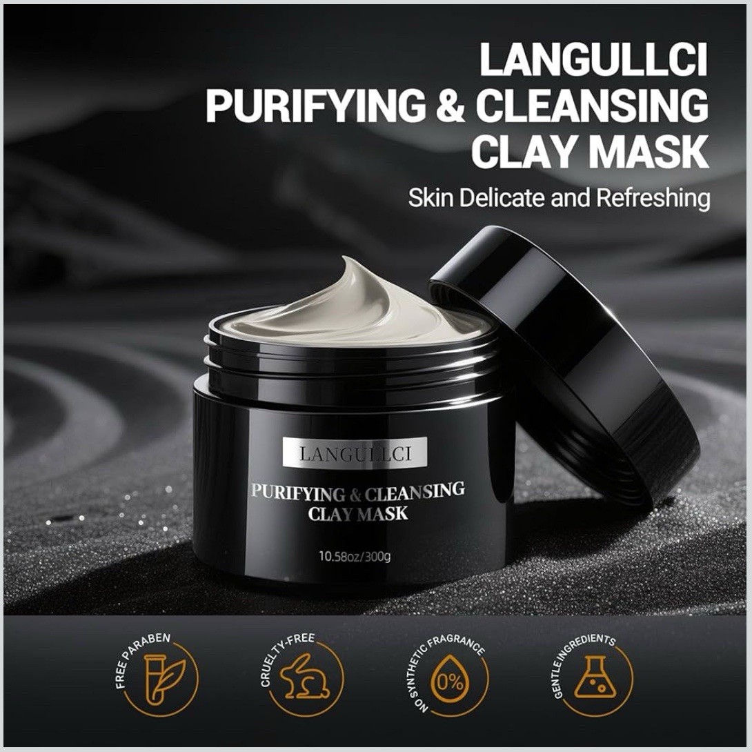 Clay Mud Face Mask Purifying Kaolin Clay Blackhead Oil Remover Detoxify 10.58oz