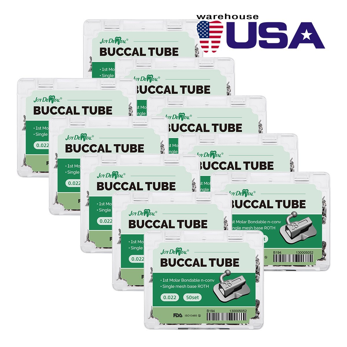 Dental Ortodoncia Tubos bucales de Roth 022 1er Molar Bondable Non-Convertible