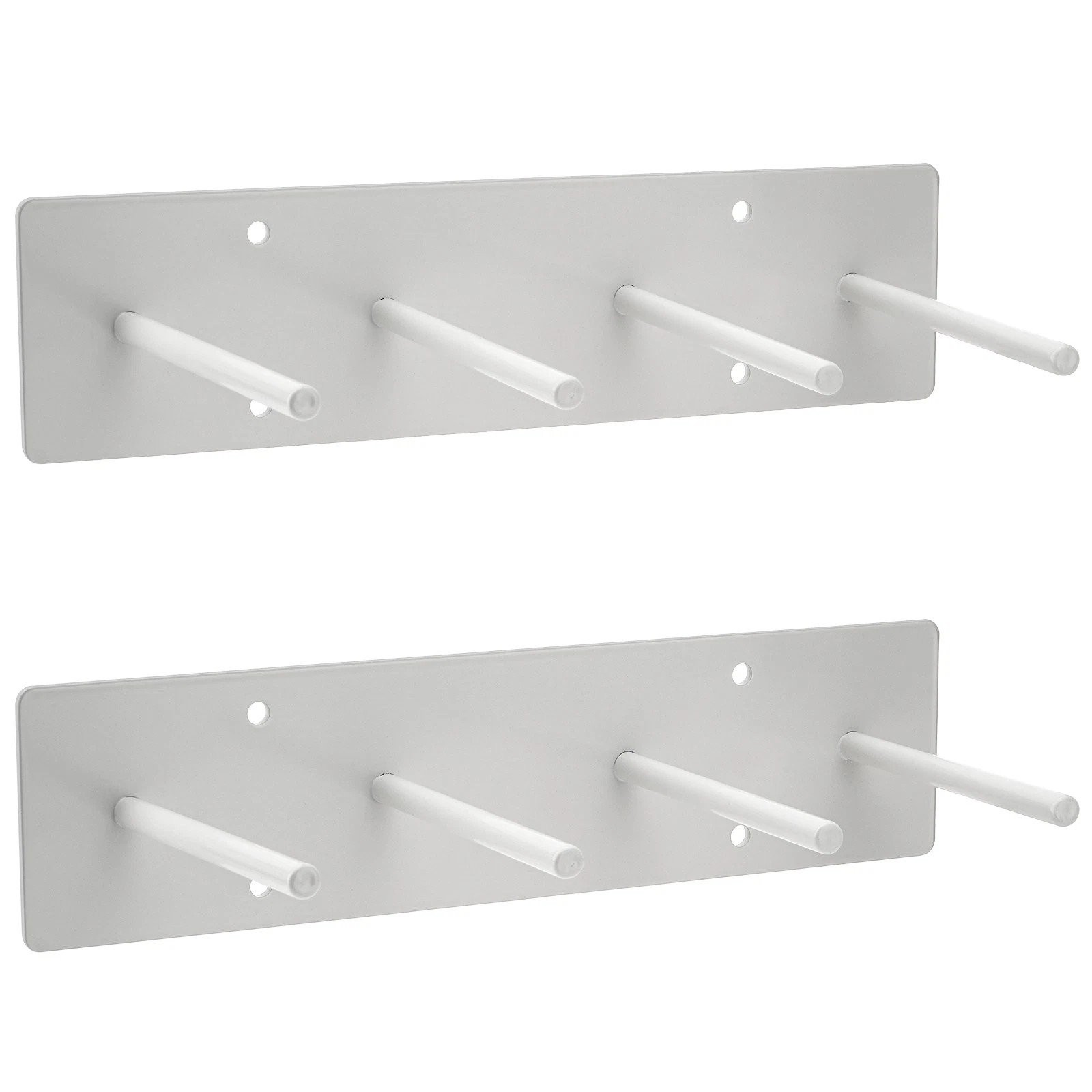 2x Lead Apron Hanger 4-Hook Heavy Duty Wall Mount w/ Extra Long Anti-Slip Hooks