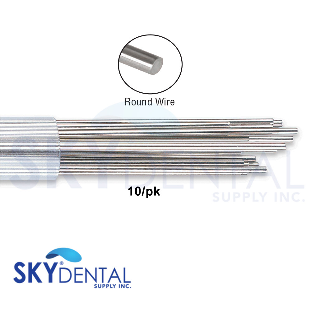Ortho Retainer Wire Round Straight Lengths 14″ Stainless Steel Dental Wires 10pk