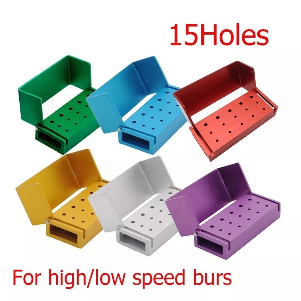 Dental Autoclave Aluminium Disinfection Box Bur Block Holder Organizer 10 Types