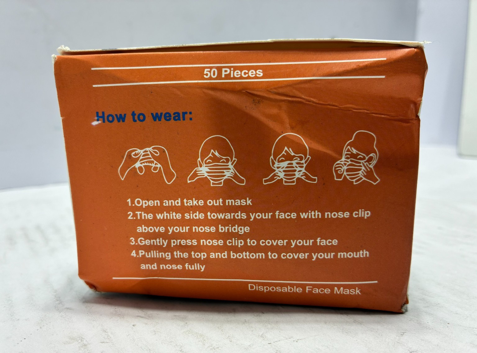 Disposable Face Masks For Daily Protective 3 Fly Earloop Type 50 Pieces Black