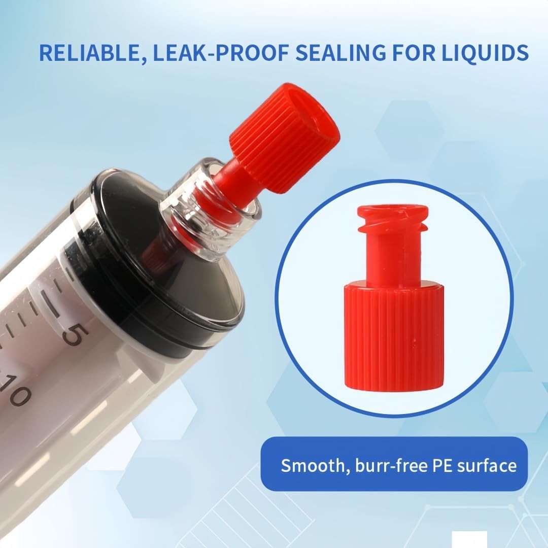 Hynec Luer Stopper Red Closing Cones, 100-Pack, EO-Sterilized Luer Lock Caps –