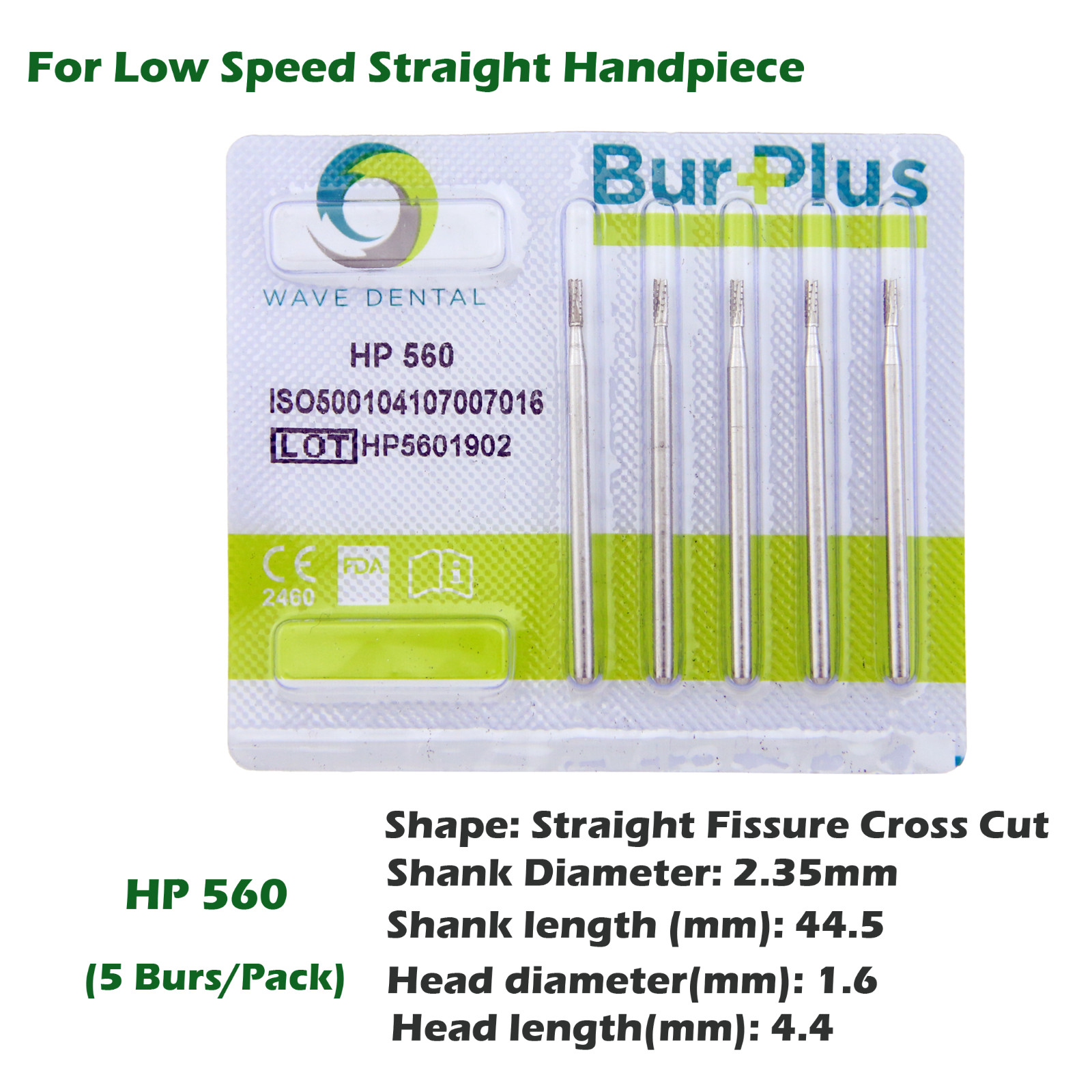 Wave Dental Carbide Bur Straight Handpiece Long Burs HP 555 557 558 559 563