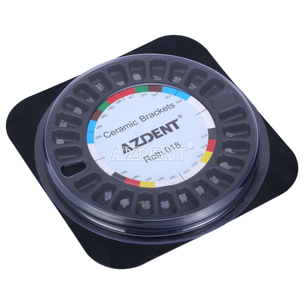 AZDENT Dental Orthodontic Ceramic Brackets 5*5 Roth MBT 022 Hooks 345 20Pcs/pack