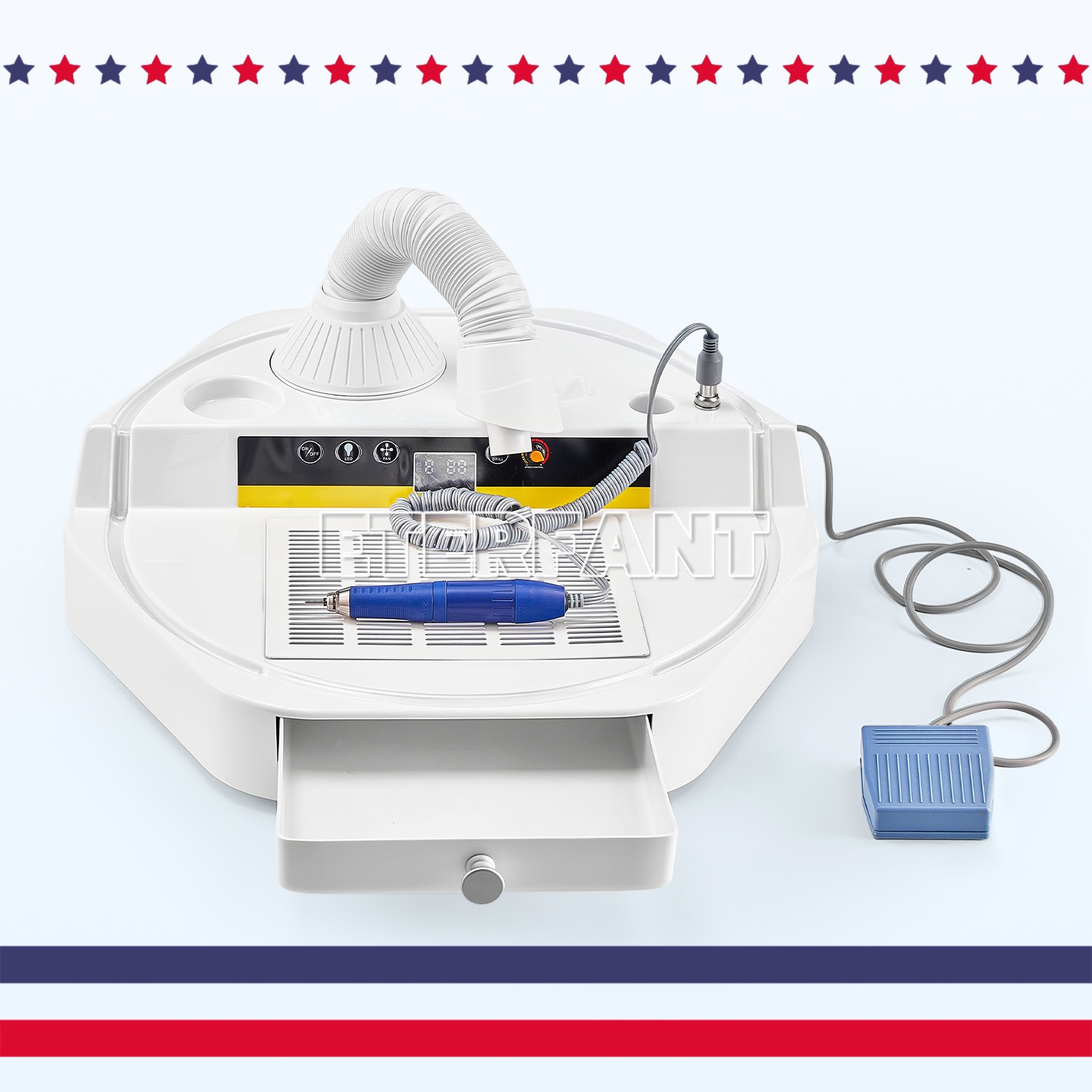 Dental Twin Pen Sandblaster with 2 Al Tanks/Dust-Free Grinding Machine with LED
