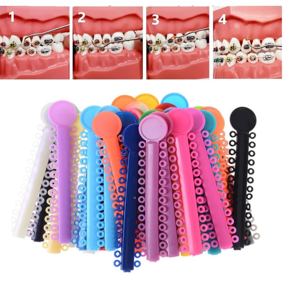 1040Pcs Dental Orthodontic Elastic Ligature Ties Rubber Bands for Brackets Brace