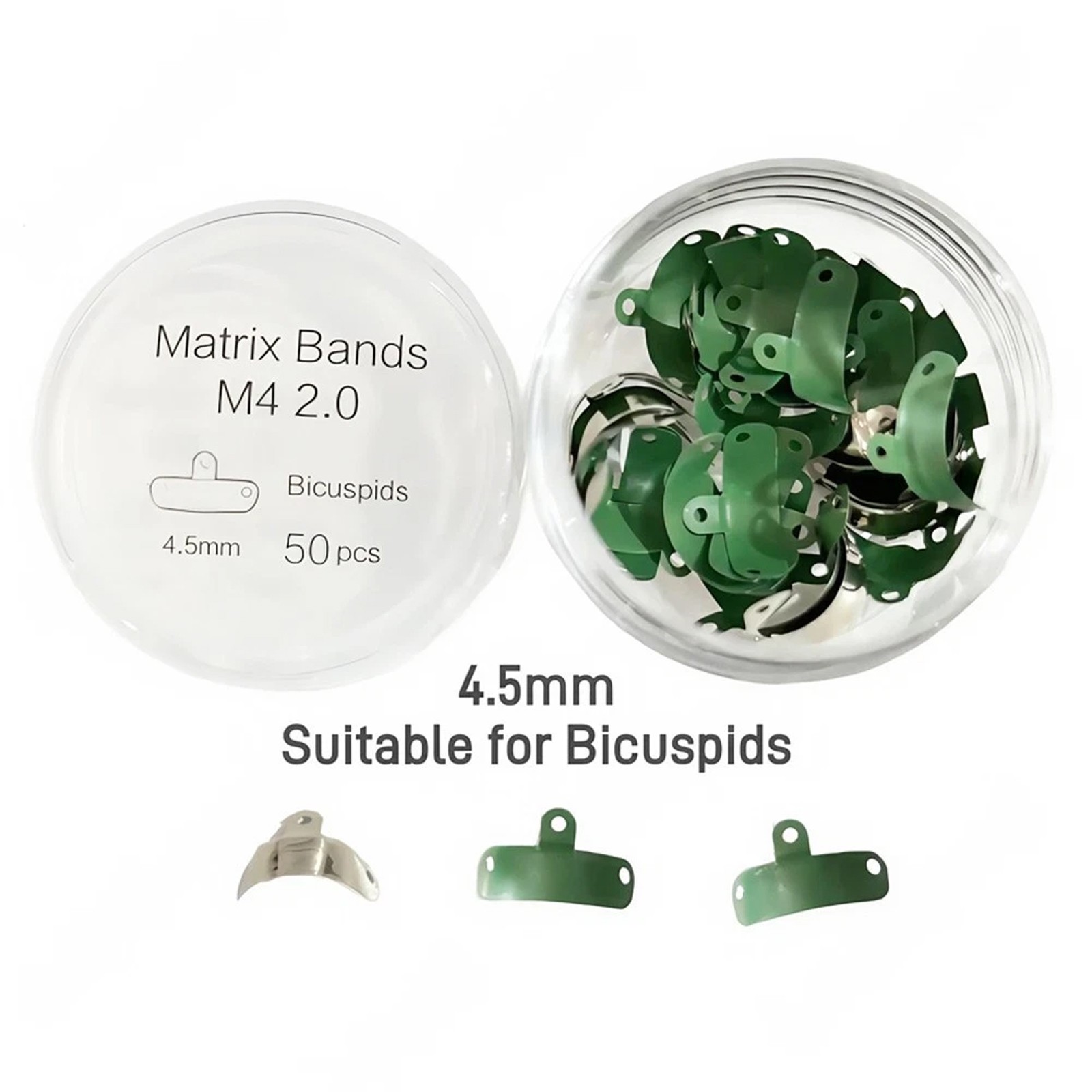 50Pcs Dental Matrix Bands PTFE Coat Non-Stick Sectional Contoured Metal Matrices