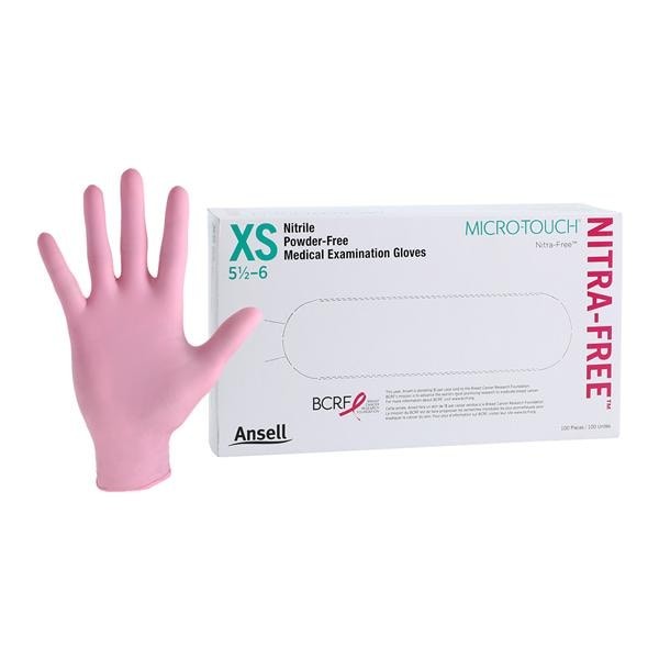 Ansell Perry 6034510 Micro-Touch NitraFree Nitrile Gloves Extra Small 100/Box