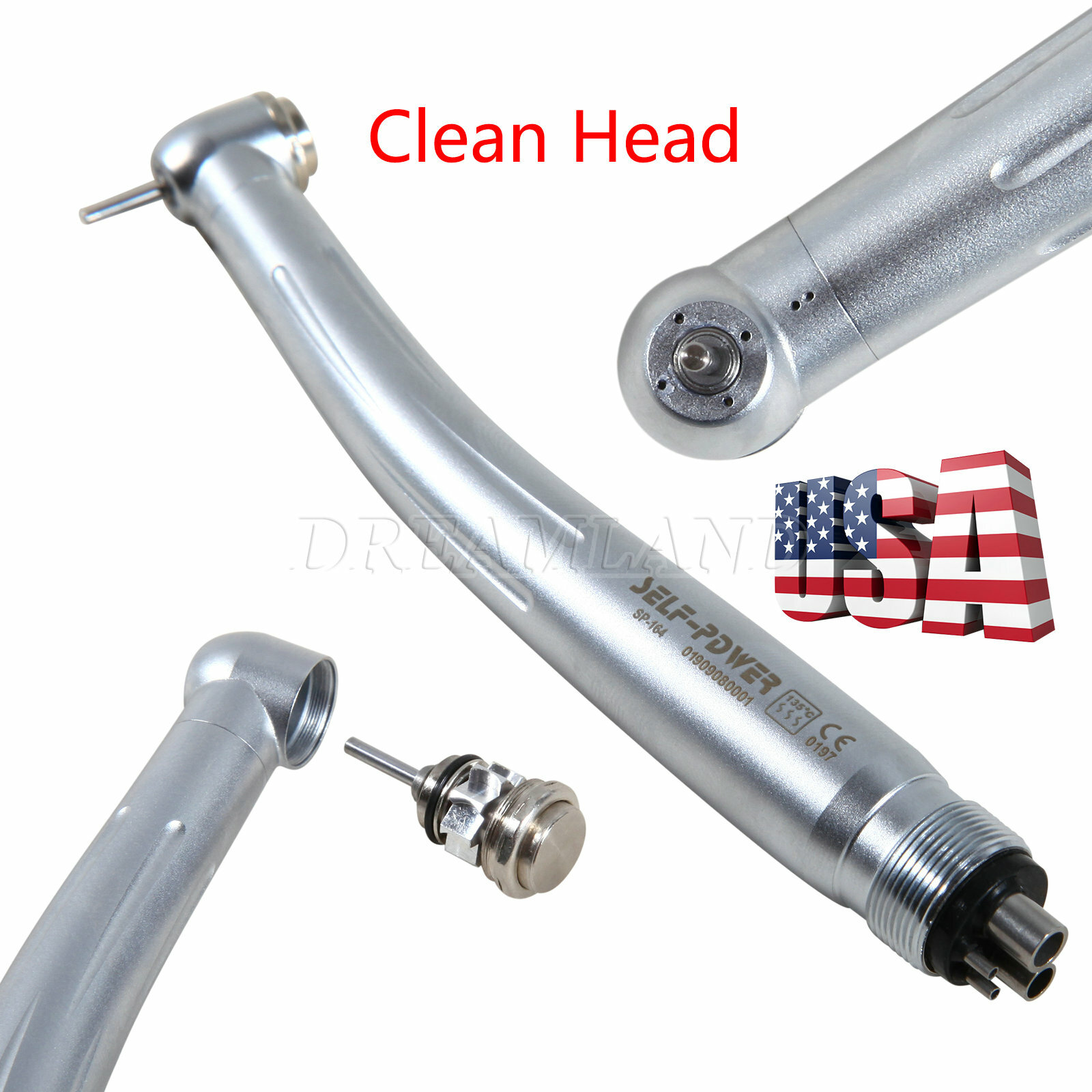 10* NSK Style Dental High Speed Handpiece Push 4HOLE Self Power US FREE SHIPPING