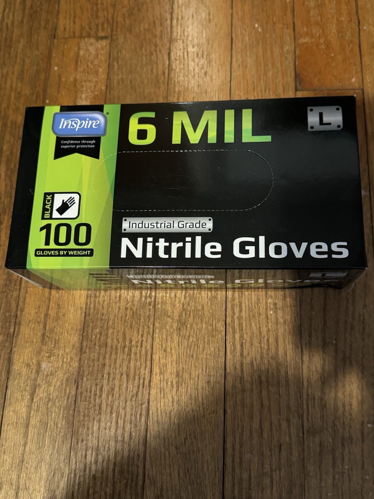 6 Mil Black Nitrile Gloves, Heavy Duty,, Powder-Free (100 Count) (L)