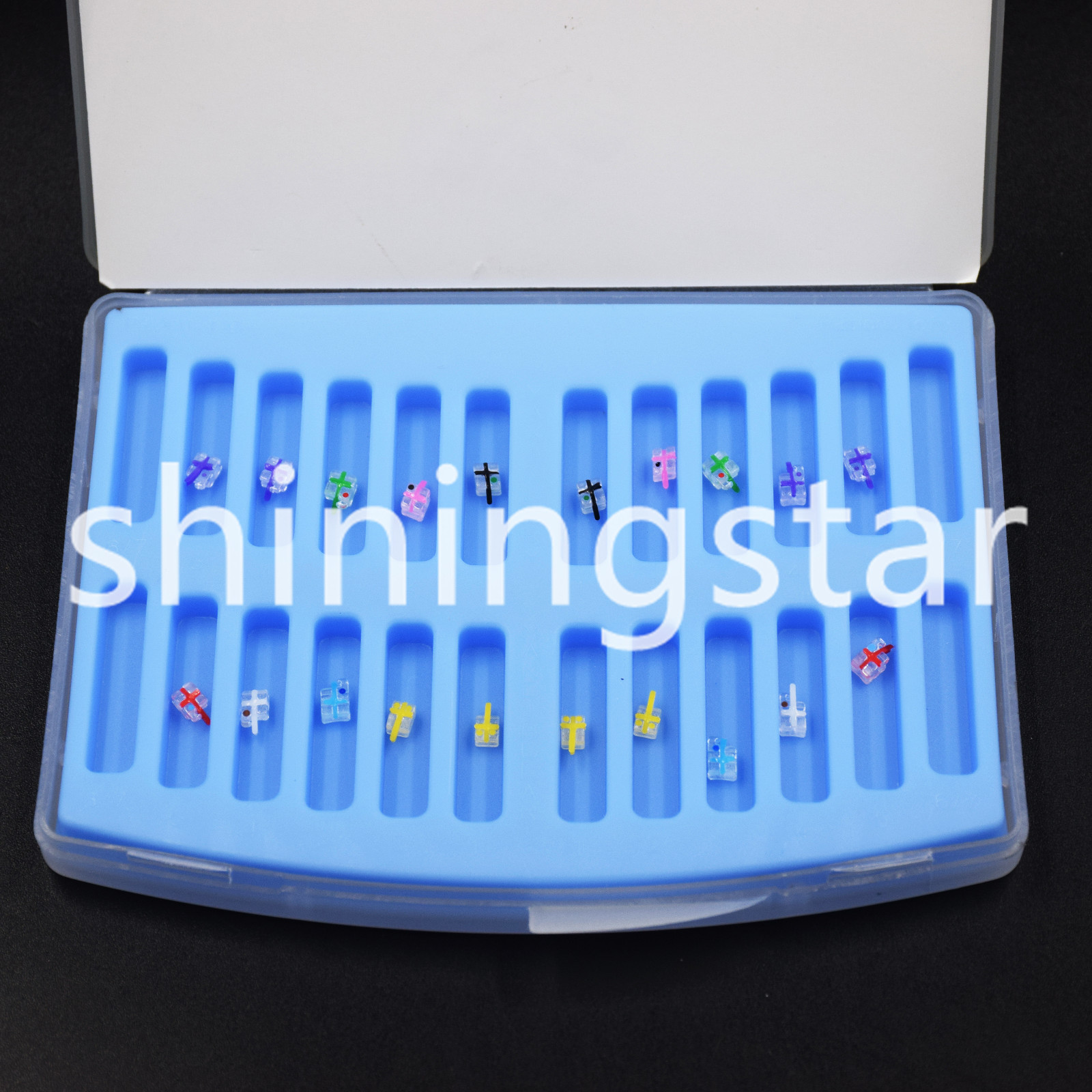 Dental Orthodontic Mini Monocrystalline Bracket Sapphire Braces Slot.3-4-5 Hooks