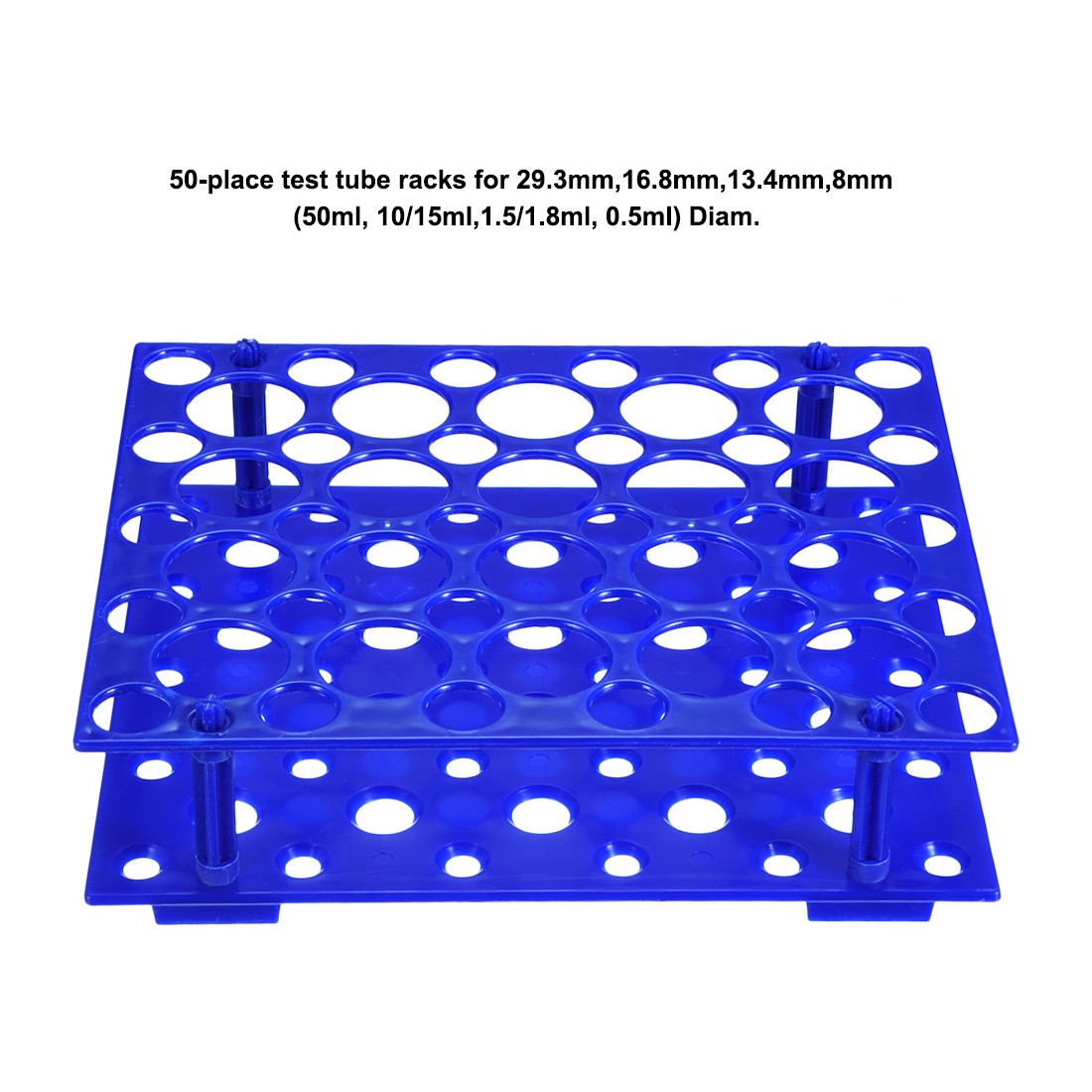 Tube Rack Polypropylene 50-Well Tubes Purple for 0.5ml, 1.5ml, 10ml, 15ml, 50ml