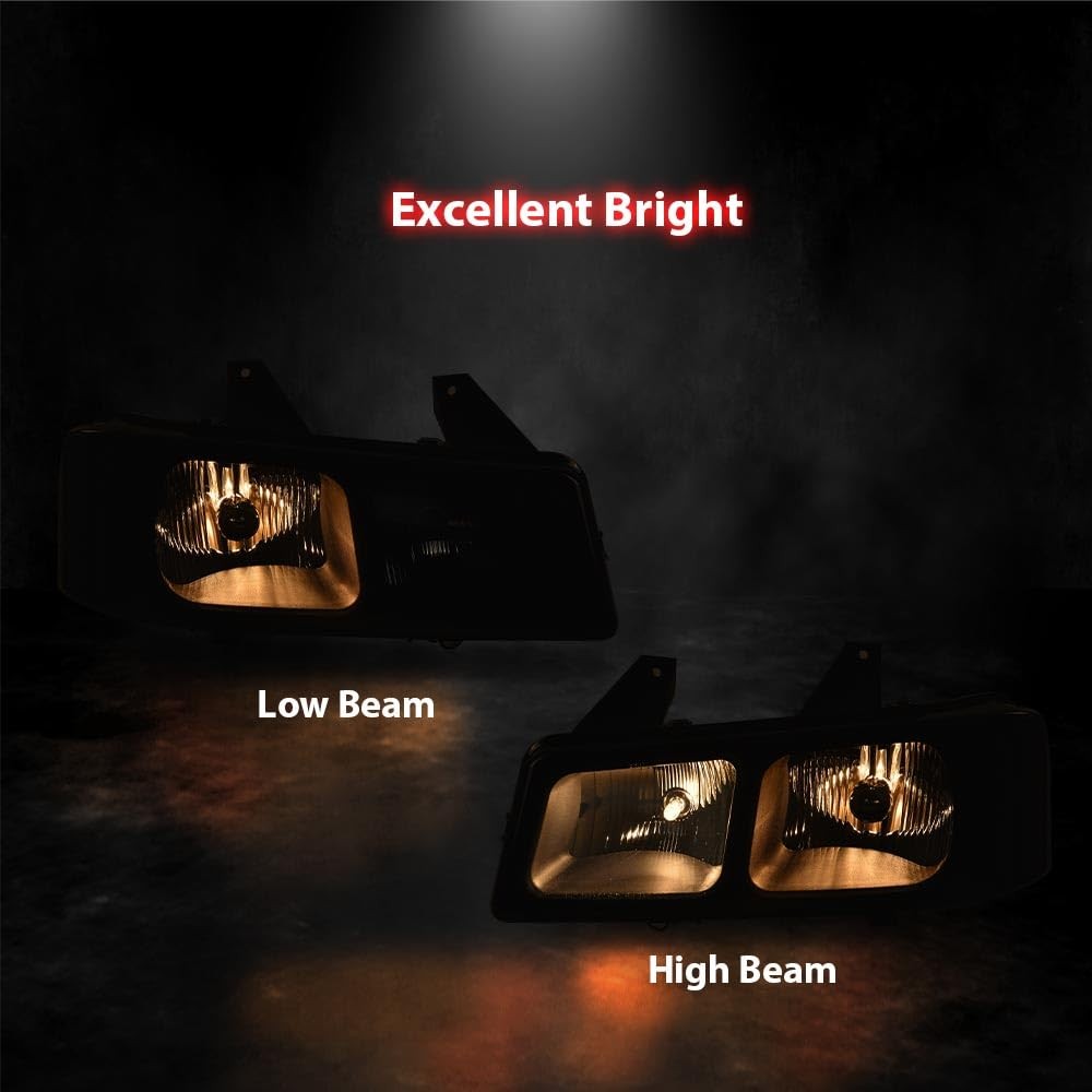 Smoky Chrome Amber Headlights w/Bulbs Chevy Express GMC Savana 1500-3500 03-19