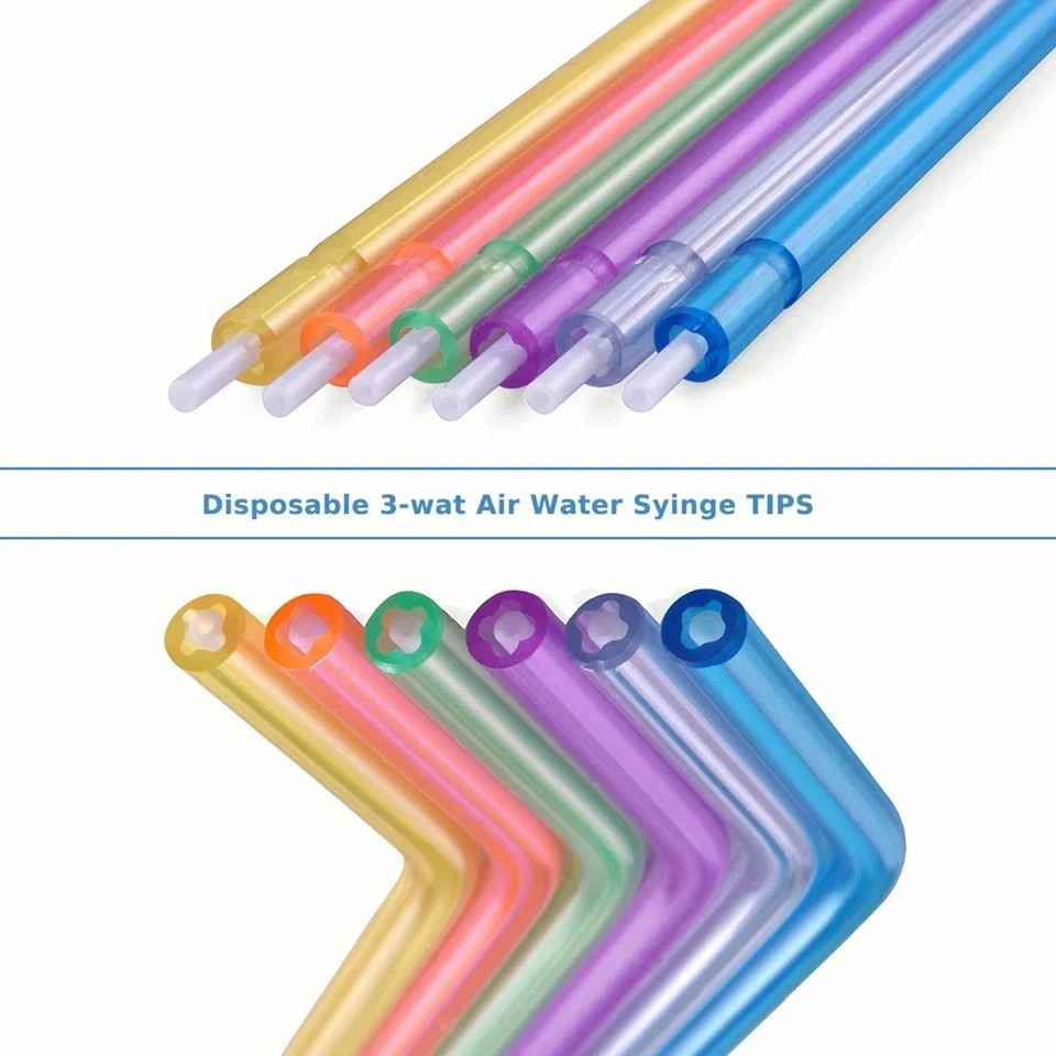 Dental Colorful Disposable 3-Way Air Water Syringe Triple Spray Nozzles Tips