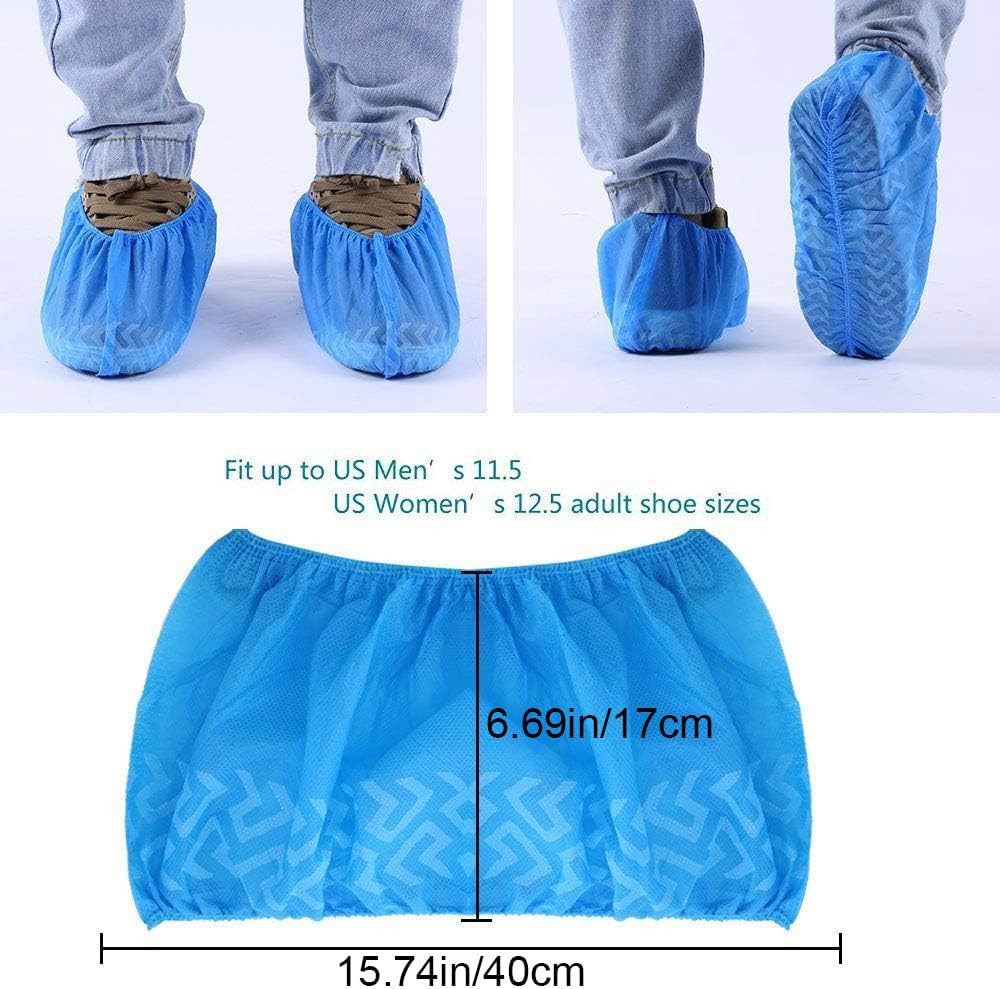 Shoe Covers Disposable 200 Pack (100 Pairs) | Non-Slip, Durable, Indoor | Protec