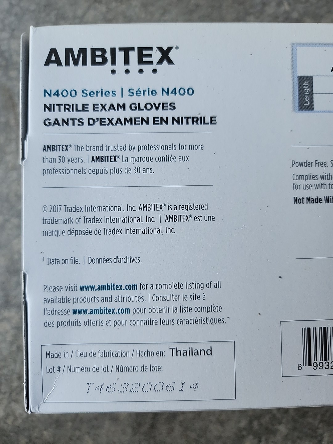 Ambitex Size Medium Powder Free Blue Nitrile Gloves 1 box = 100 gloves NMD400