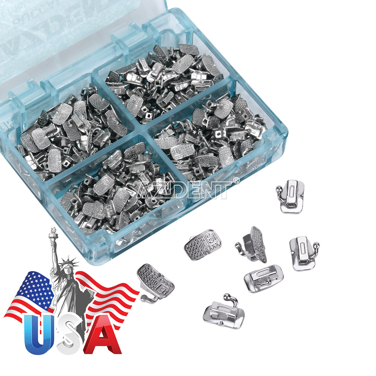 Dental Orthodontic Buccal Tube 1st 2nd Molar Tubes Roth/MBT 022 Bondable AZDENT