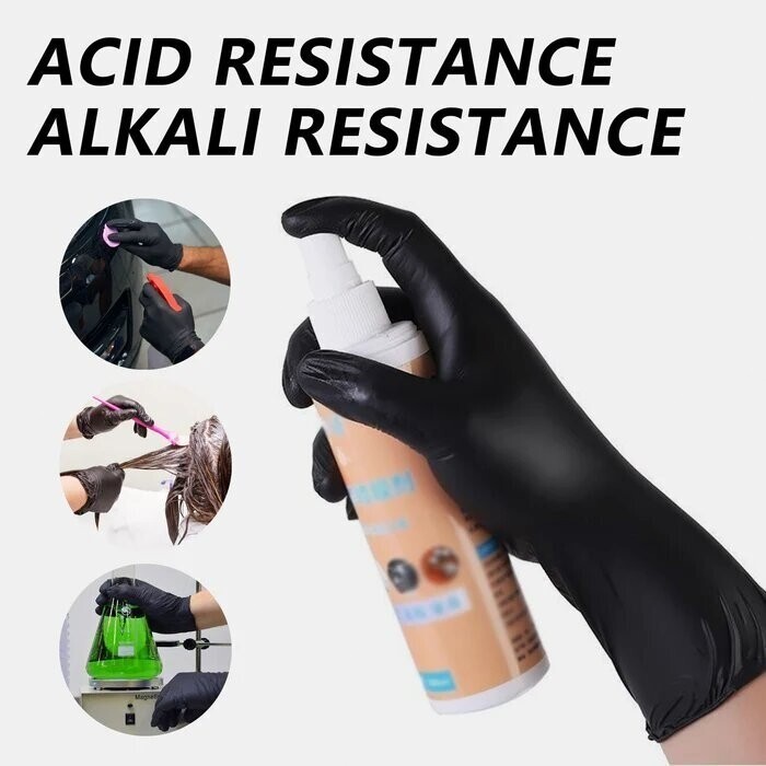 GP Craft Black Nitrile Gloves 5 Mil Disposable Latex-Free 100 Count