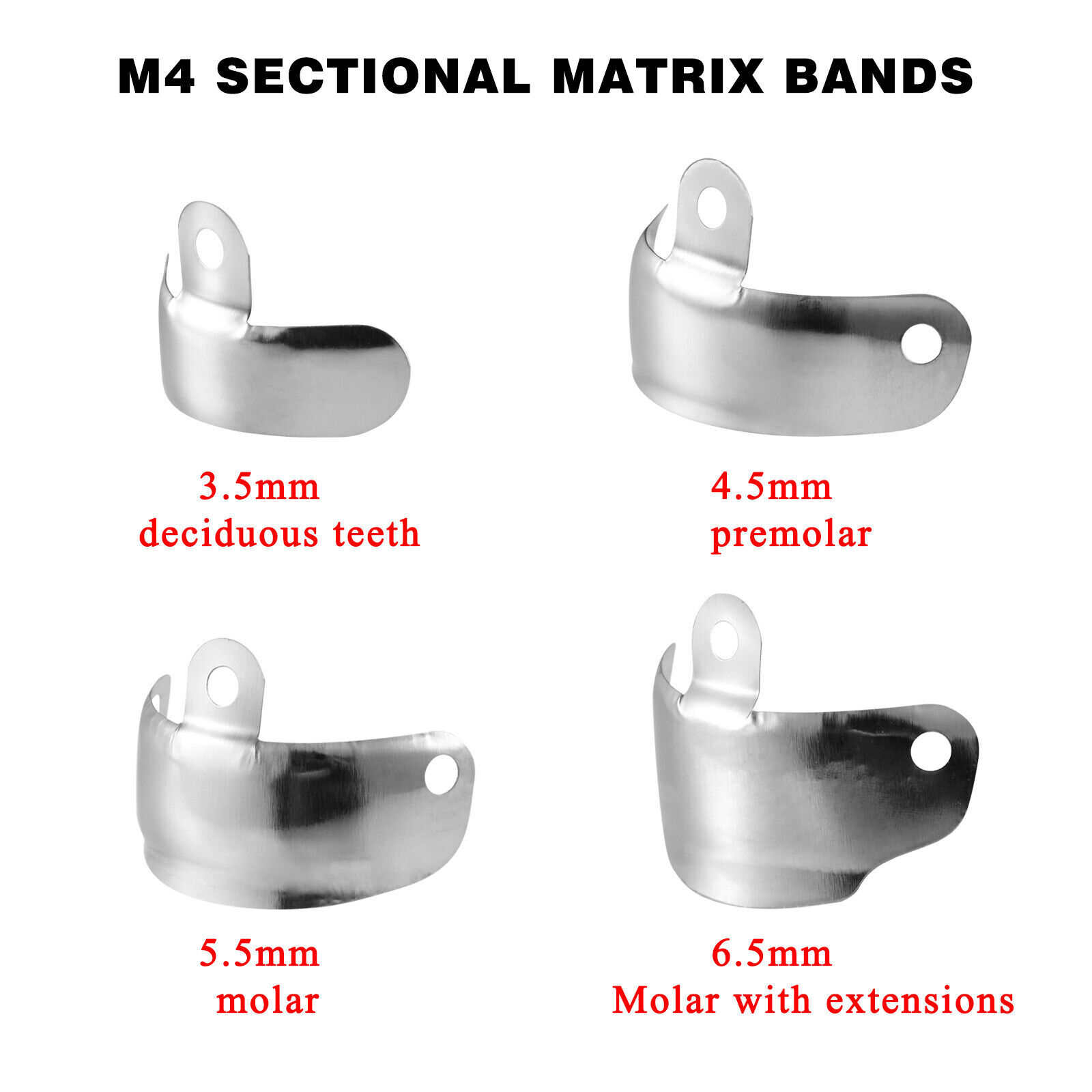 50 Pcs Dental Matrix Bands Palodent V3 Style Sectional Contoured Matrices Refill
