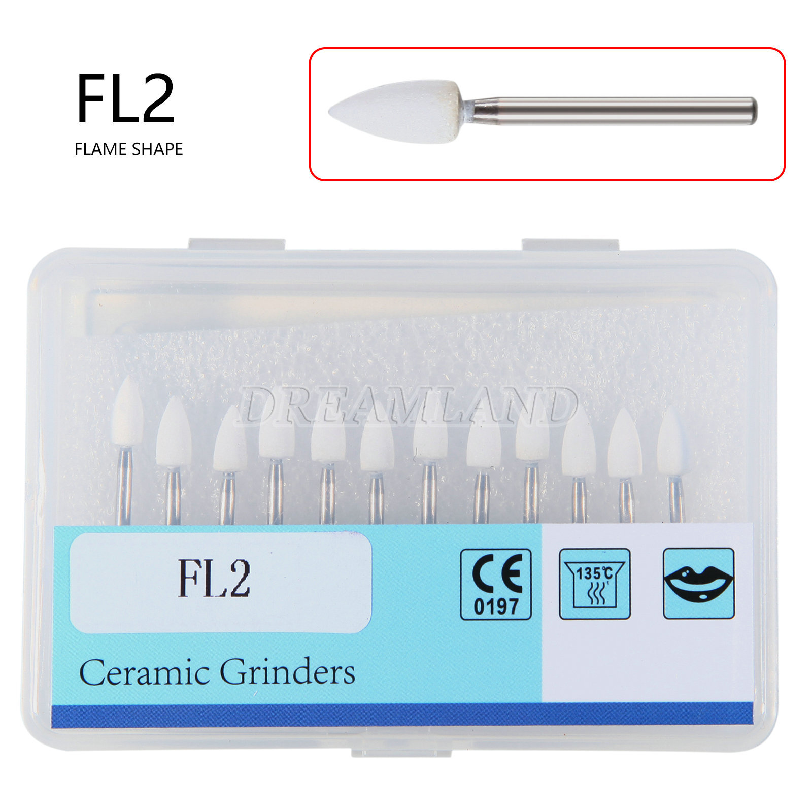 12Pcs Dental Green Stone Polishing FG Burs Kit Aluminum Oxide For High Speed